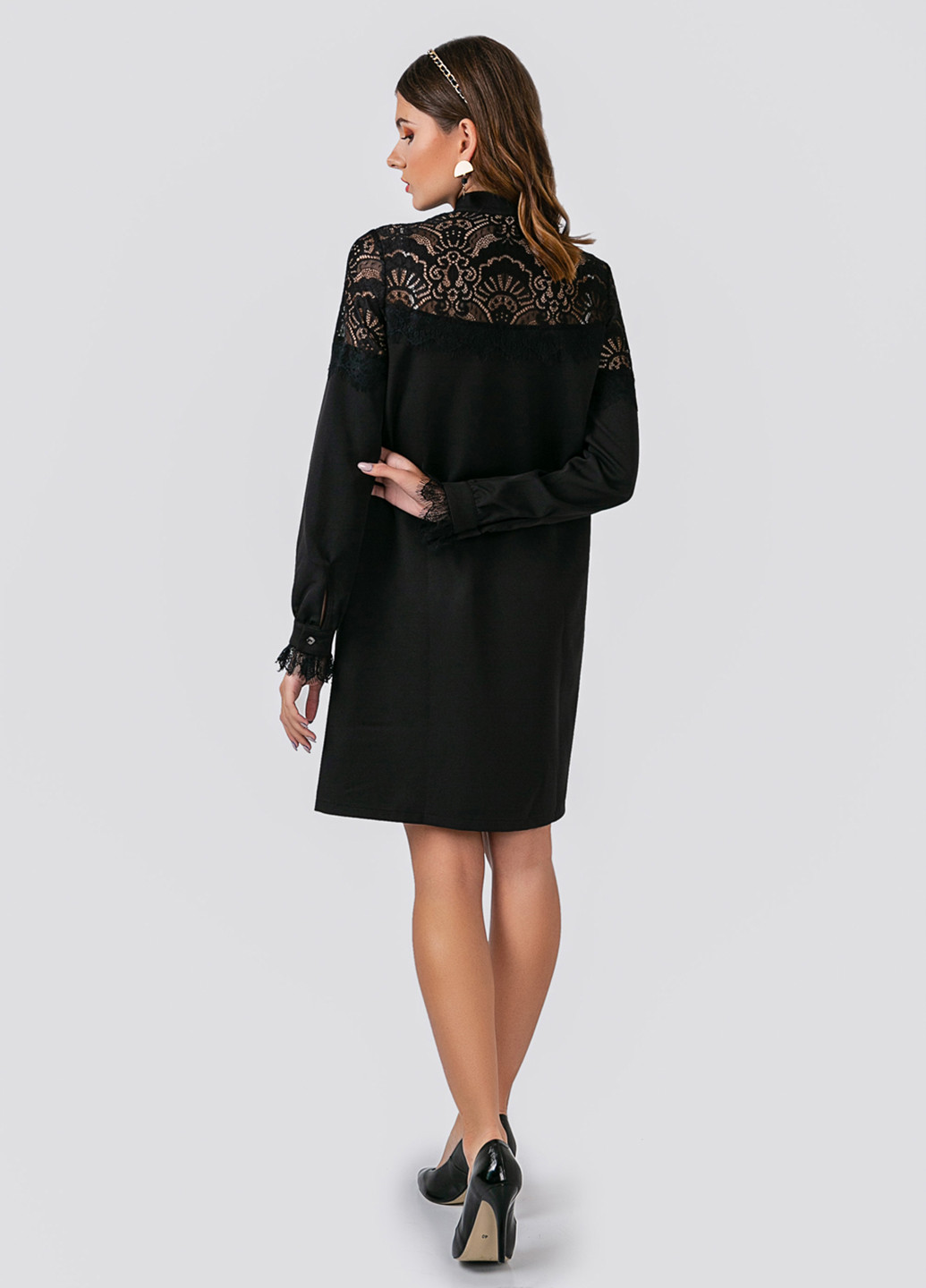 Черное кэжуал платье рубашка Azuri однотонное