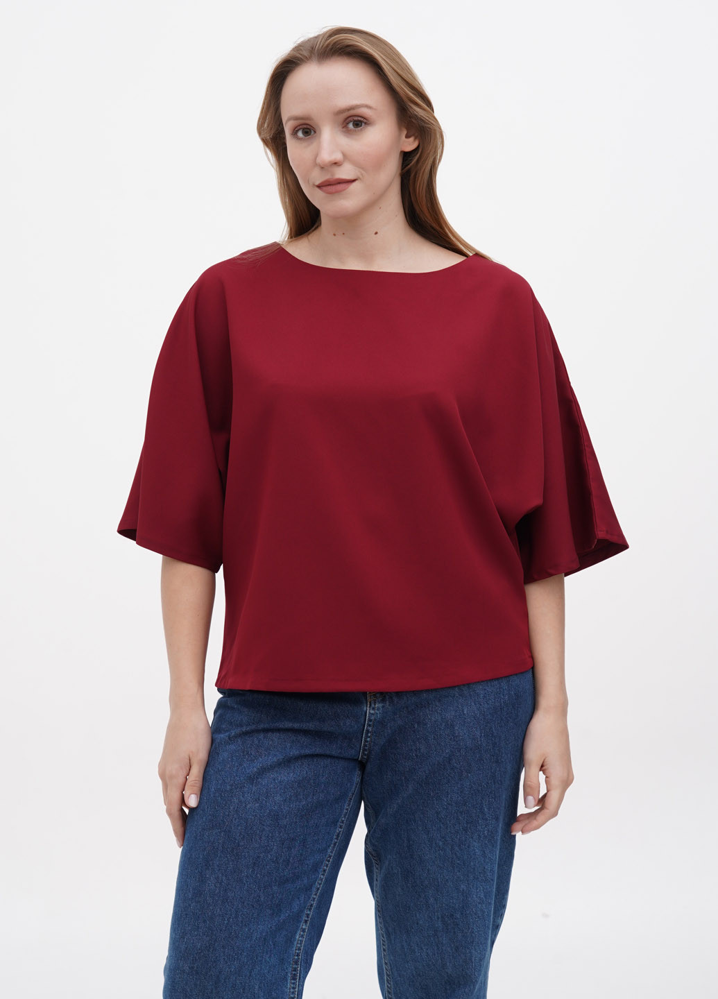Бордовая летняя блуза Laura Bettini
