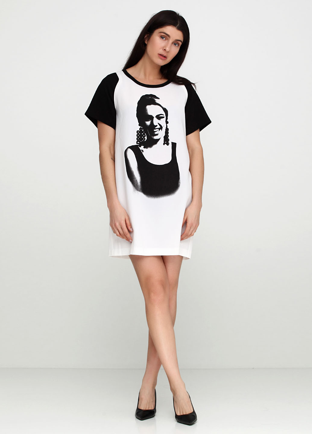 Белое кэжуал платье Andy Warhol с рисунком