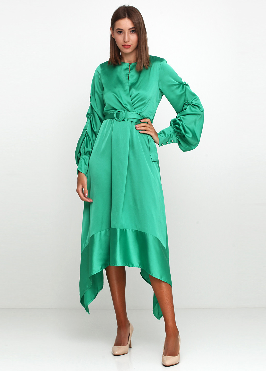 Зеленое кэжуал платье Allyson однотонное