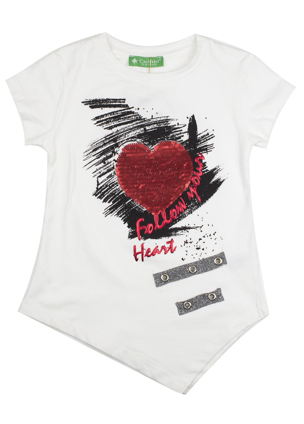 Молочная летняя футболка с коротким рукавом Cichlid