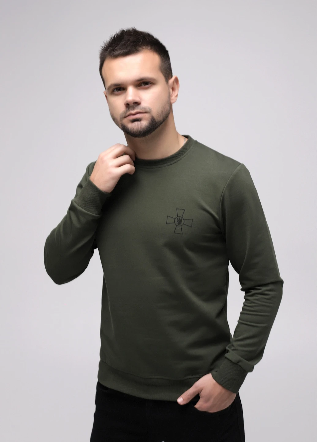 Хаки свитшот CLUB JU украинская символика (255292534)