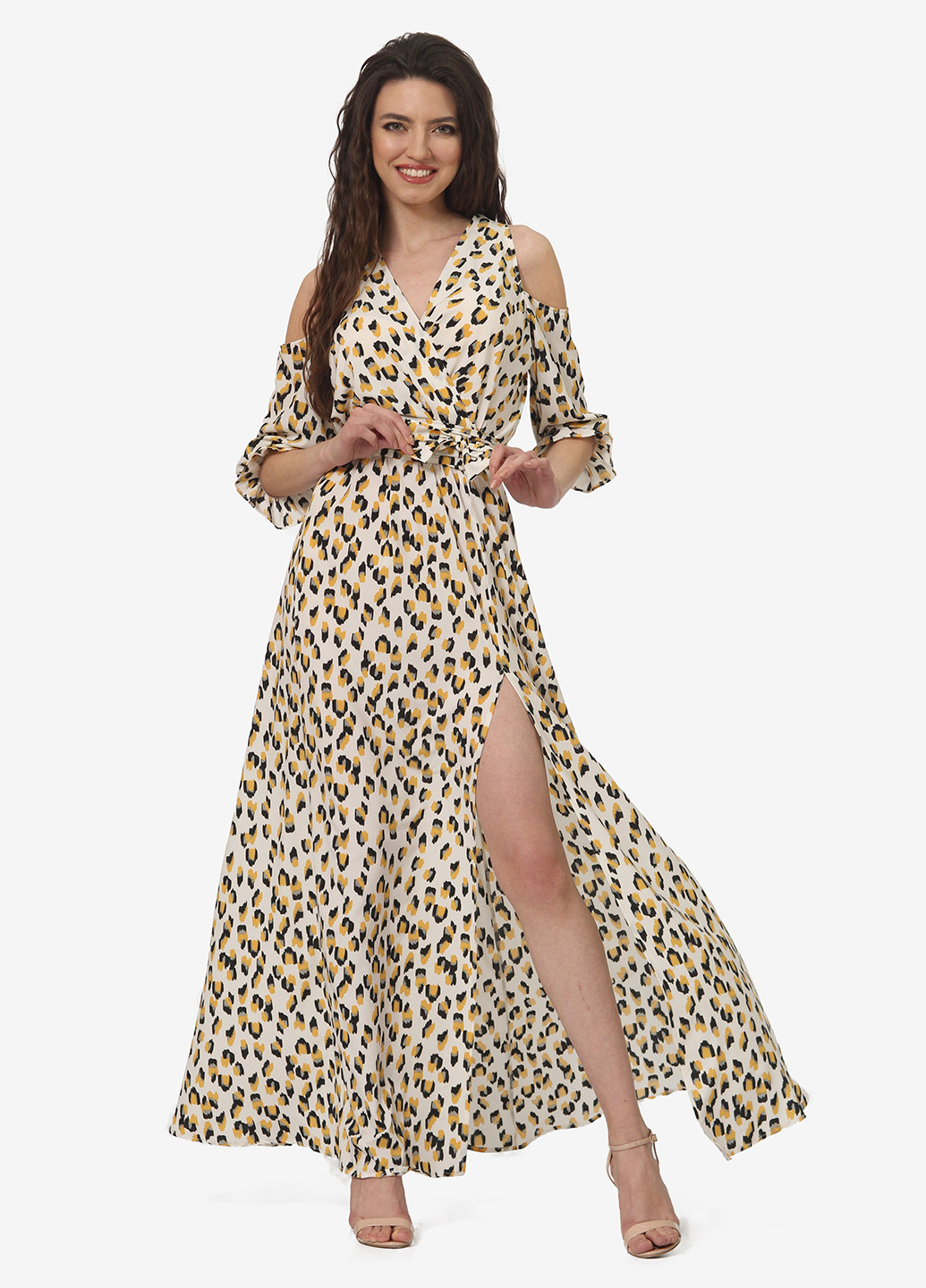 Молочна кежуал сукня, сукня на запах Lila Kass леопардовий