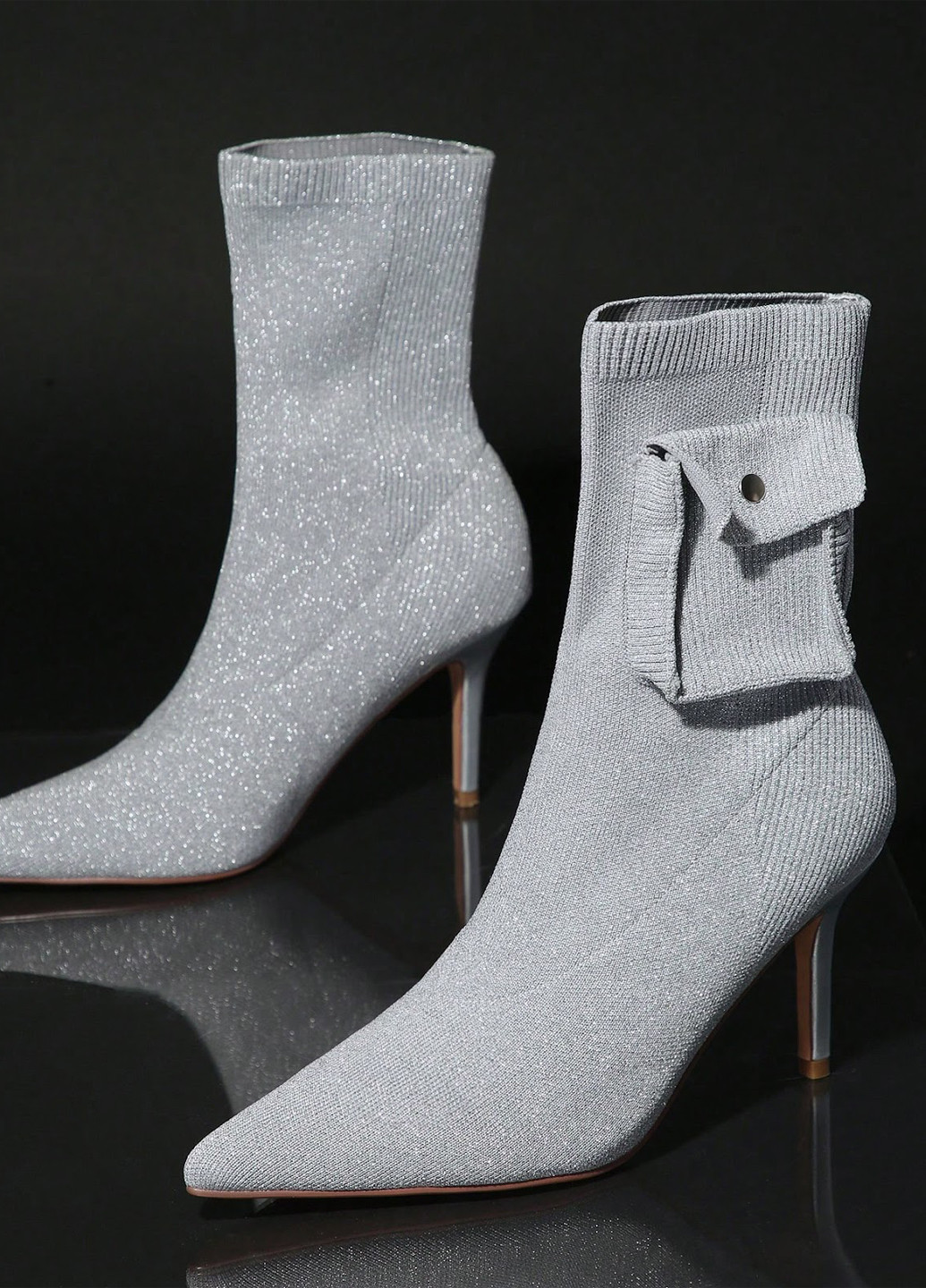 Светло-серые демисезонная ботильоны SHEIN