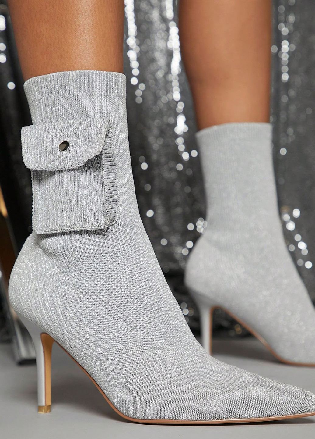 Светло-серые демисезонная ботильоны SHEIN