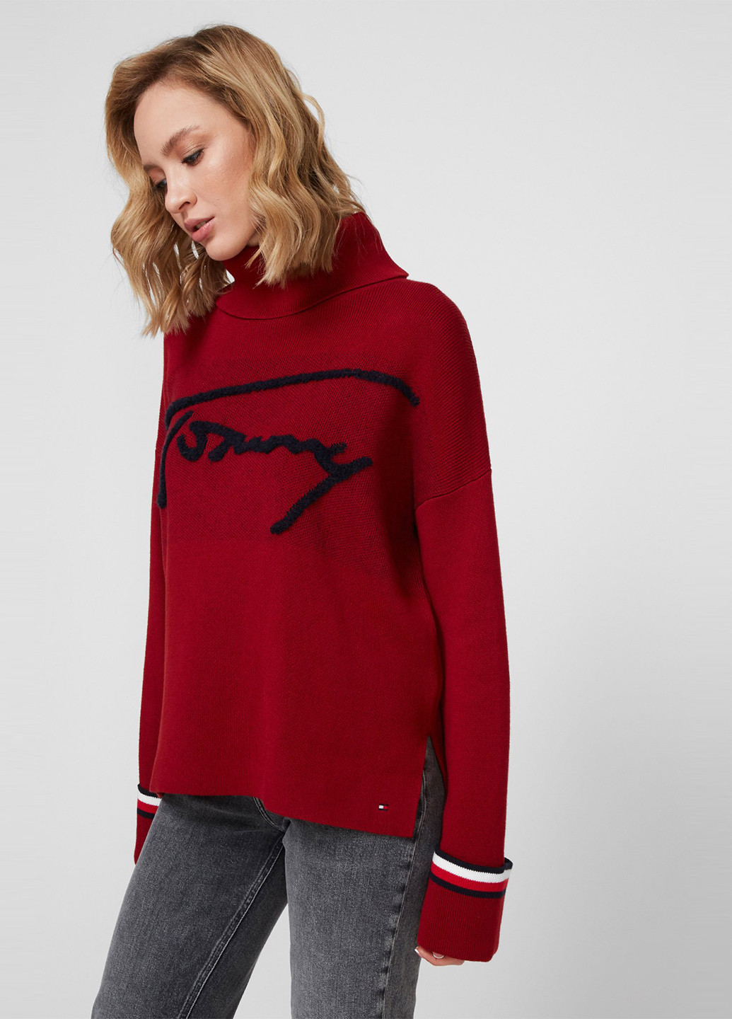 Темно-красный демисезонный свитер Tommy Hilfiger