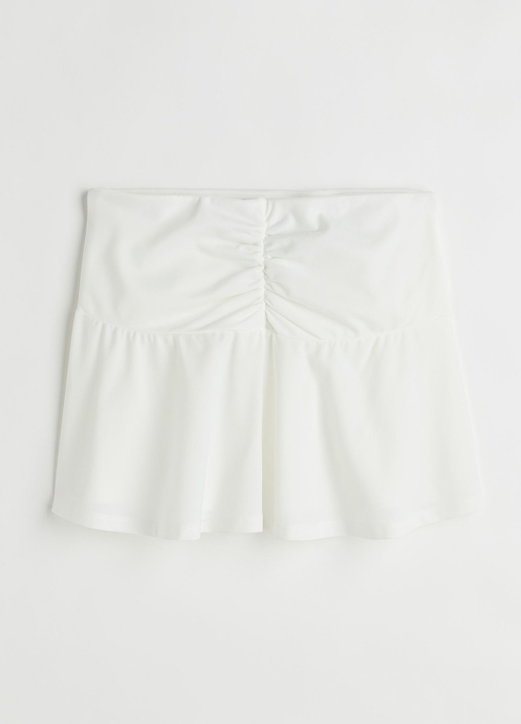 Белая кэжуал однотонная юбка H&M а-силуэта (трапеция)