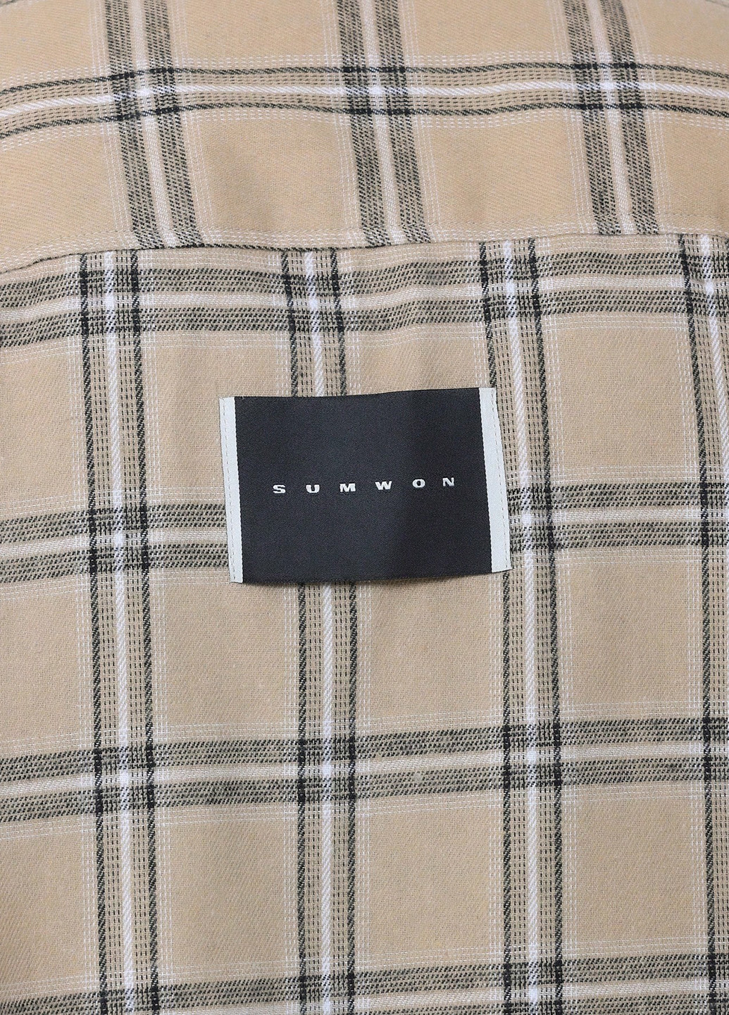 Бежевая кэжуал рубашка в клетку SHEIN