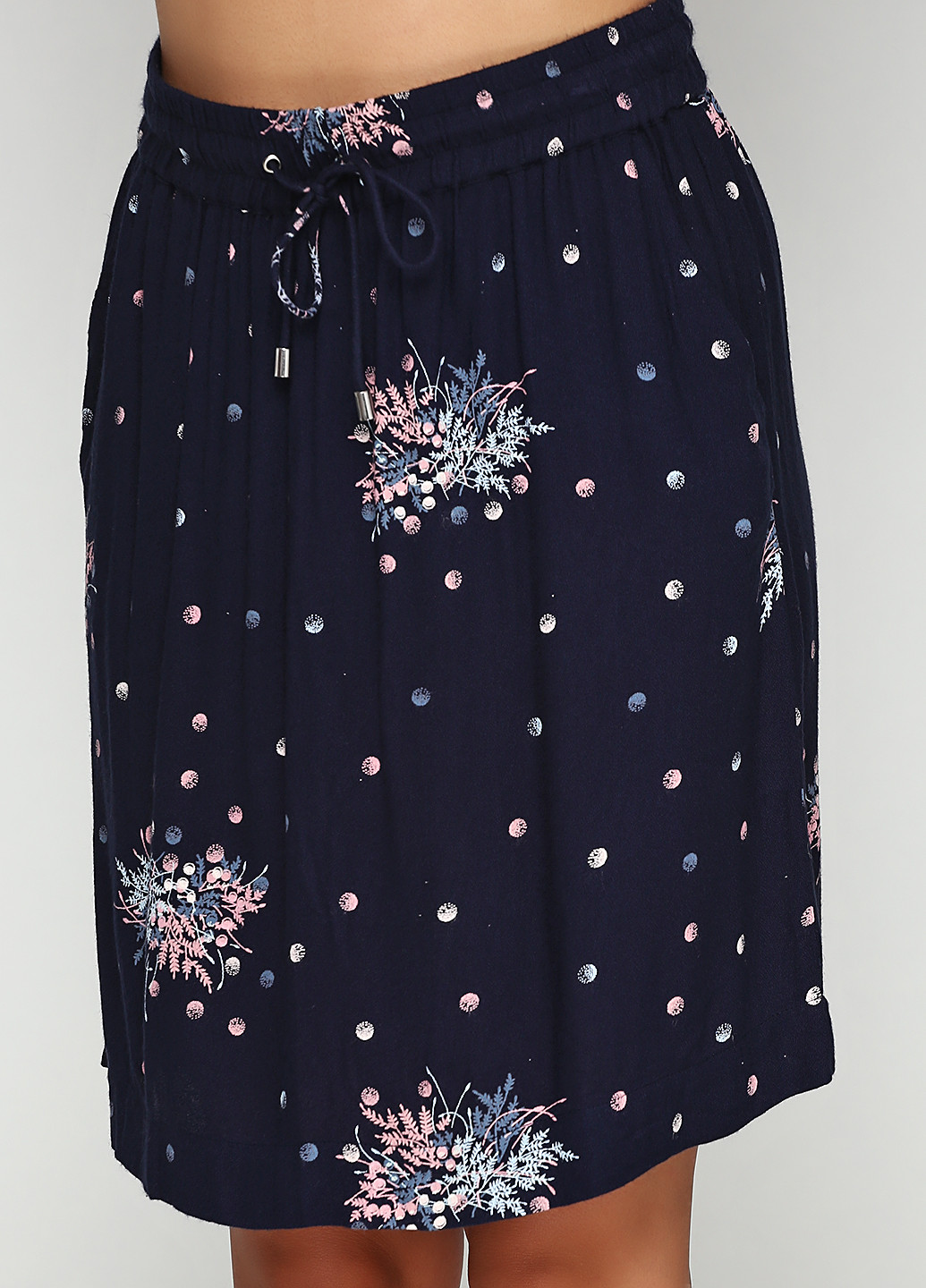 Темно-синяя кэжуал цветочной расцветки юбка Minus мини