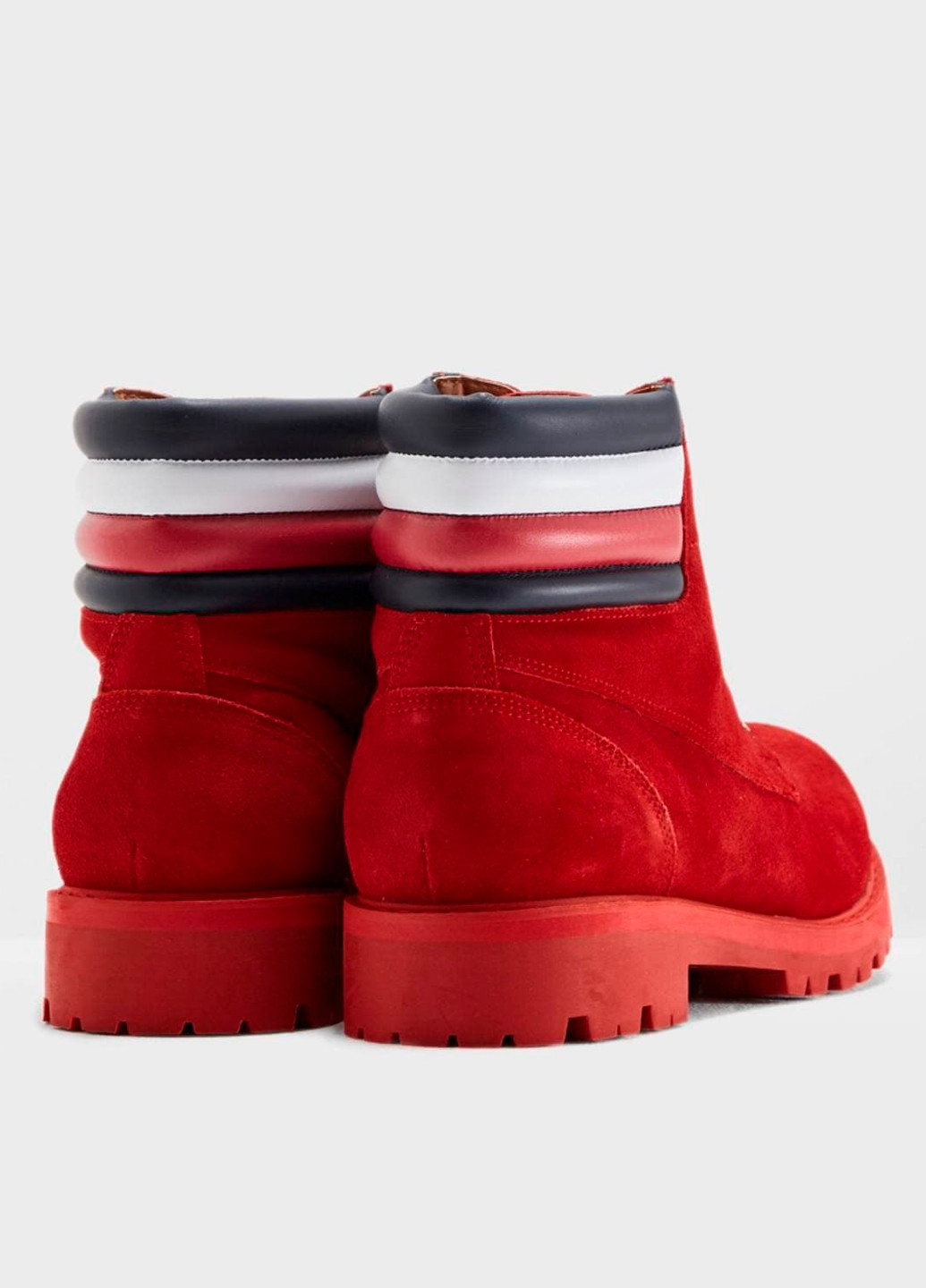 Красные осенние замшевые ботинки хайтопы Tommy Hilfiger