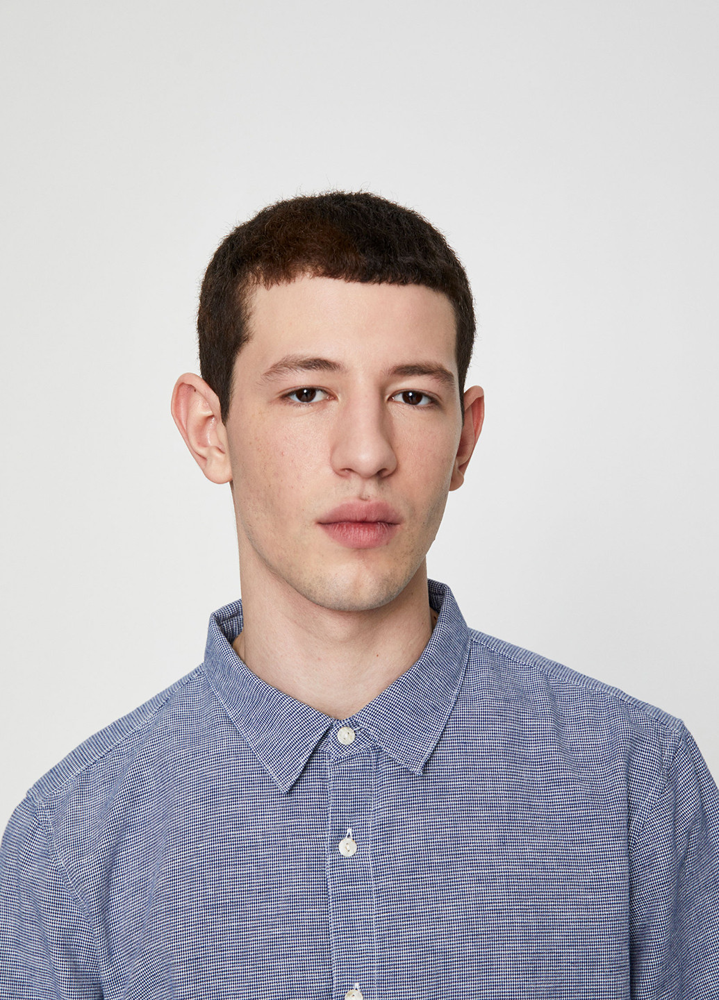 Синяя кэжуал рубашка в клетку Pull&Bear