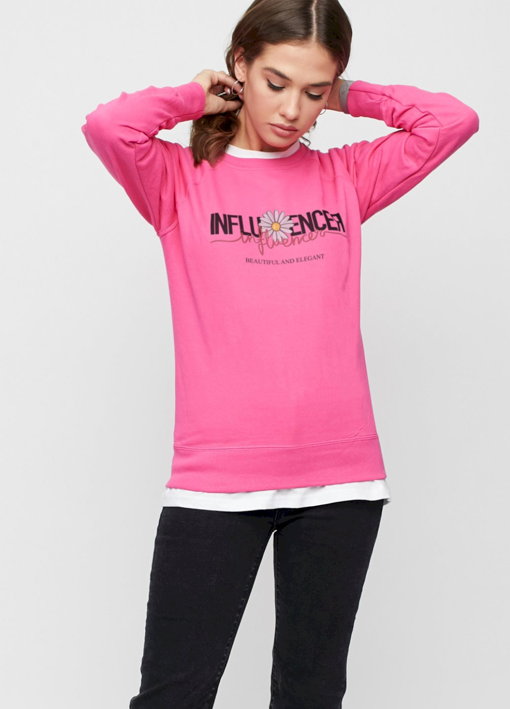 Розовый свитшот женский /no flis/ YAPPI рисунок (251375030)