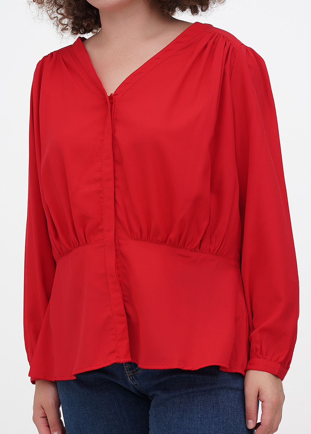 Червона блуза з баскою Creation L