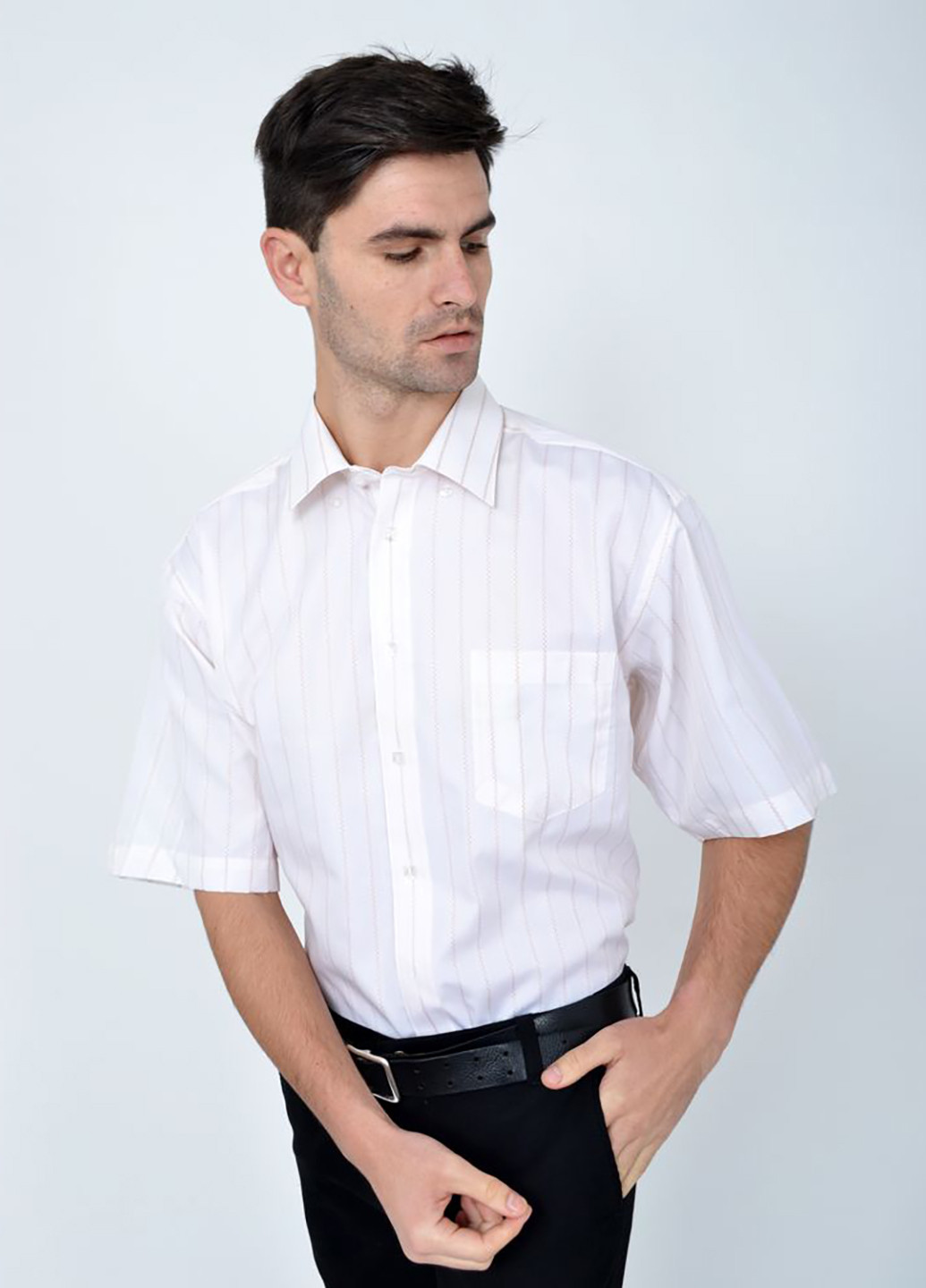 Жемчужная кэжуал рубашка в полоску Ager