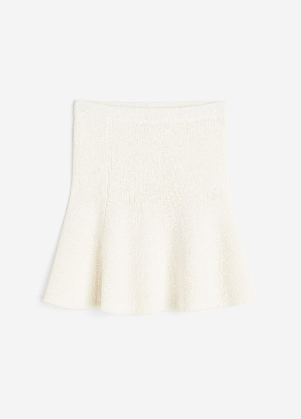 Молочная однотонная юбка вязаная H&M