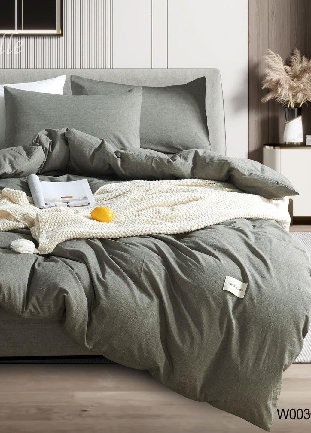 Постільна білизна євро варена бавовна 200х220 см (W3E) Vie Nouvelle Washed Cotton (253753764)