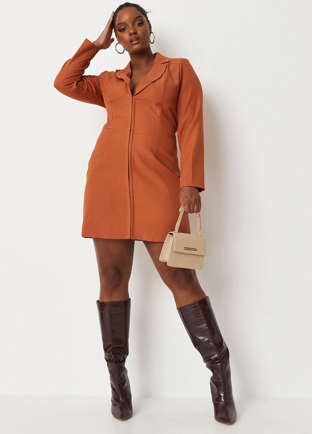 Медное кэжуал платье платье-жакет Missguided однотонное