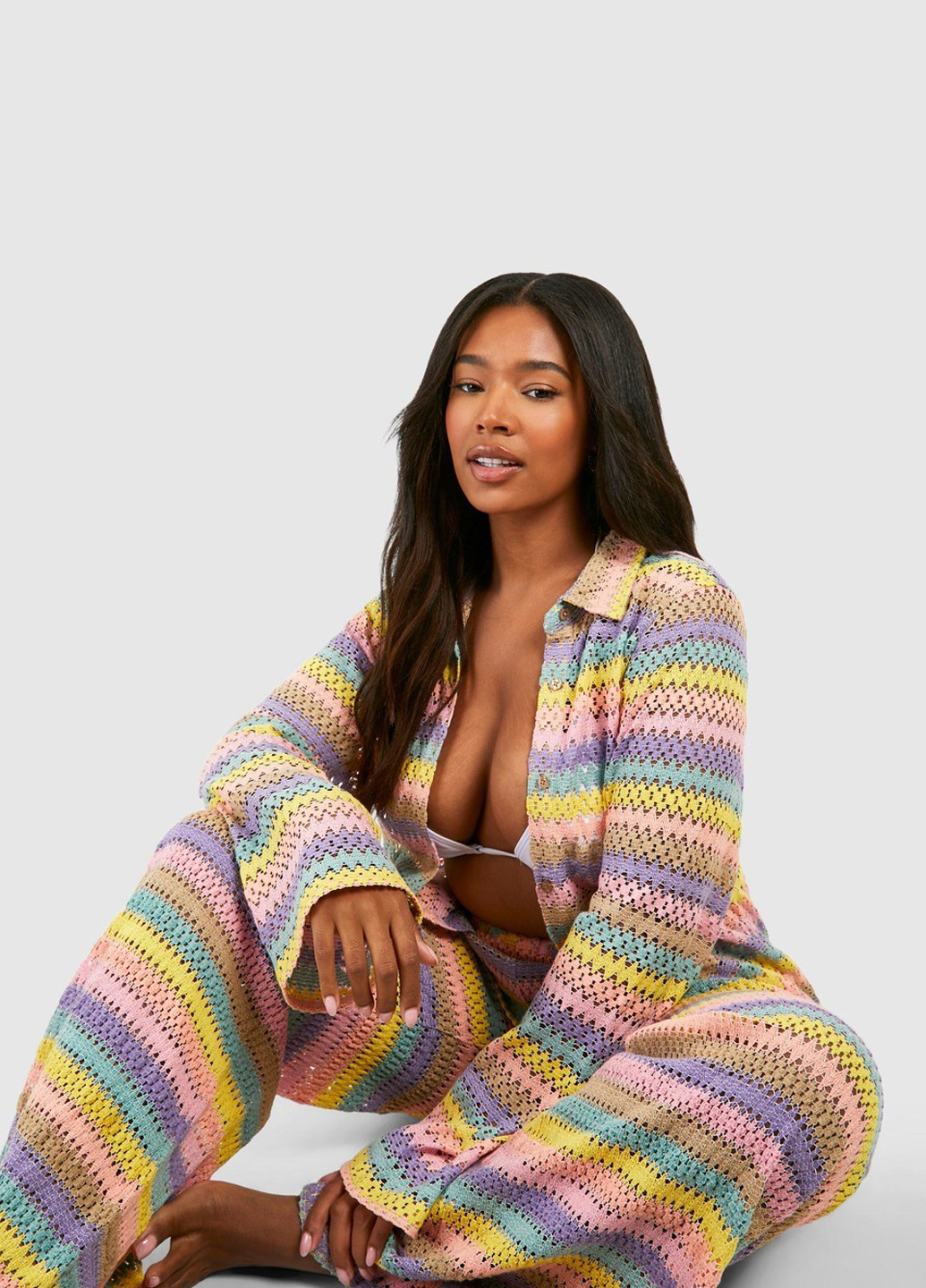 Цветная кэжуал рубашка однотонная Boohoo