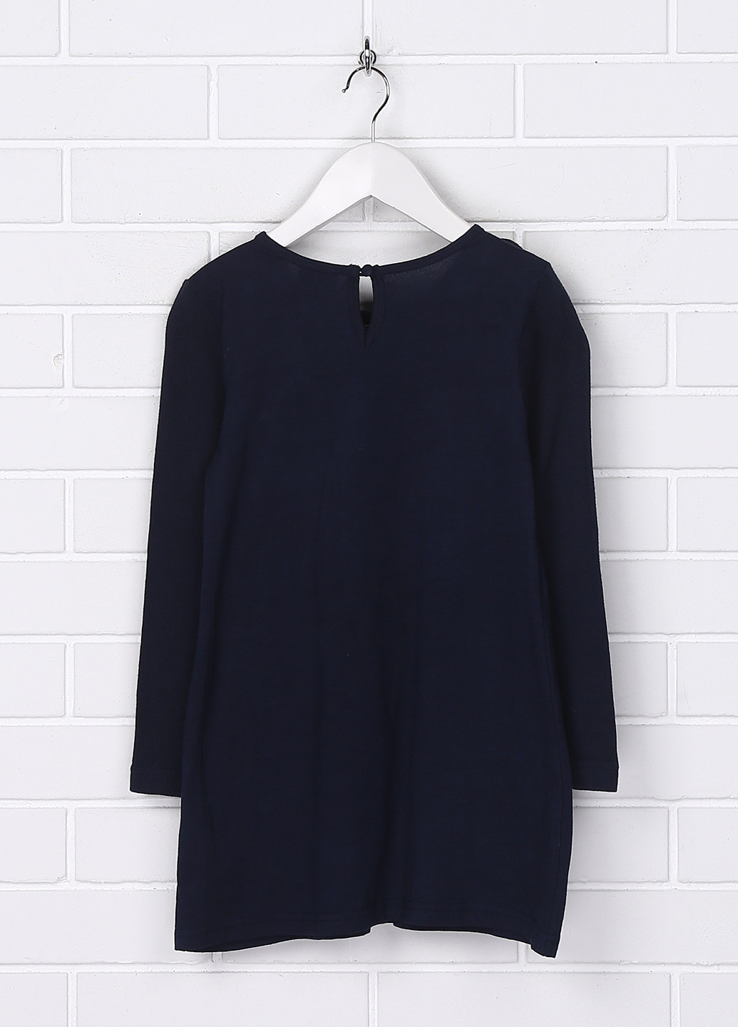 Темно-синяя с рисунком блузка с длинным рукавом Yumi демисезонная