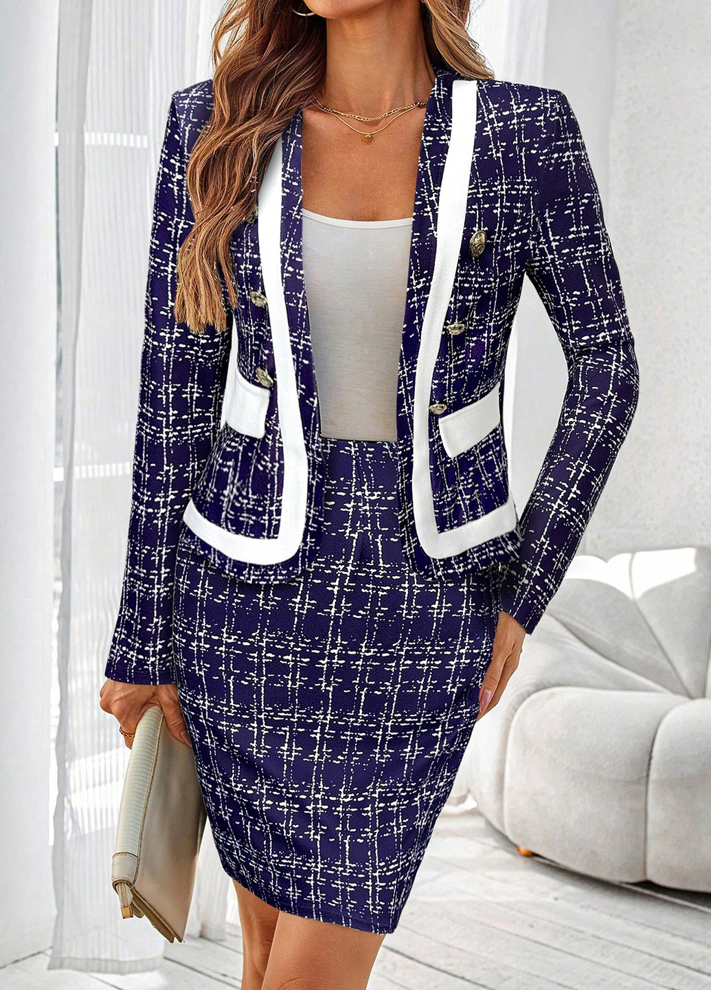 Костюм (жакет, спідниця) SHEIN (345181356)