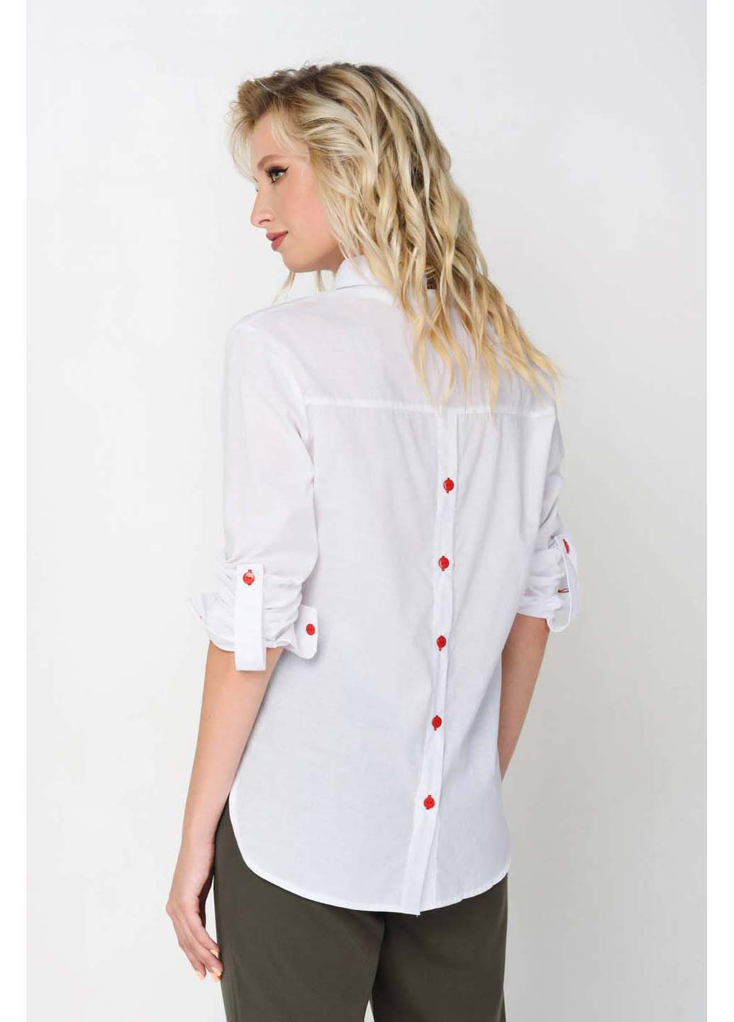 Белая кэжуал рубашка с абстрактным узором RicaMare