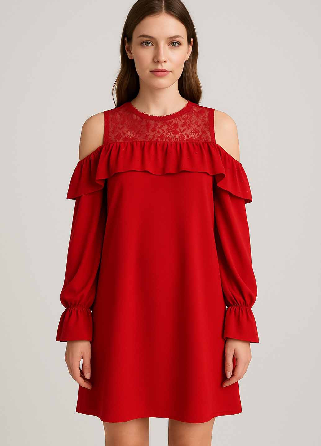 Коралова святковий, кежуал сукня а-силует Sassofono однотонна