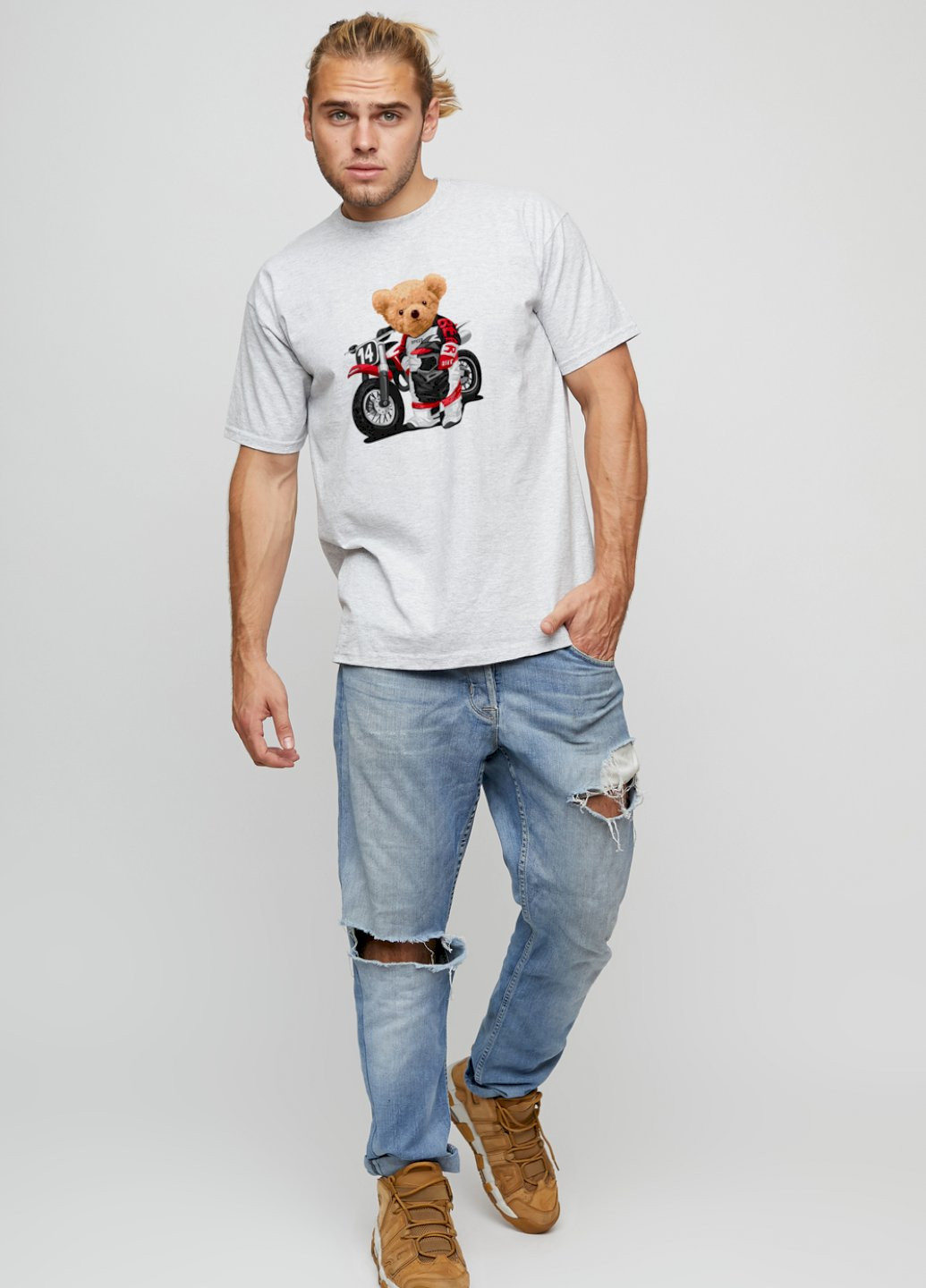 Сіра футболка чоловіча basic YAPPI