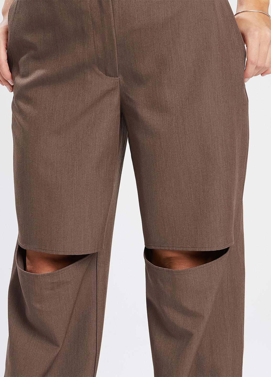Коричневые кэжуал демисезонные прямые, классические брюки Pimkie