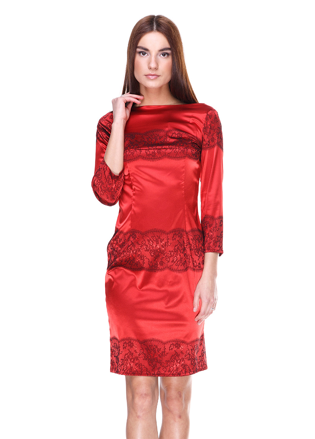 Красное коктейльное платье Millaka однотонное