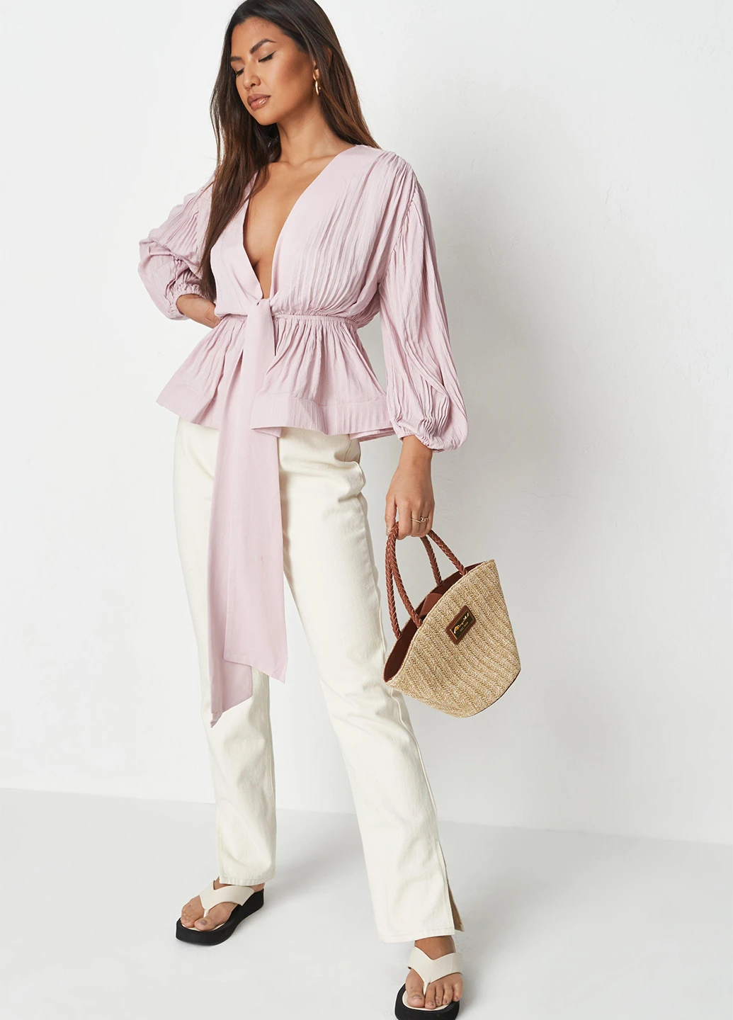 Сиреневая блуза Missguided