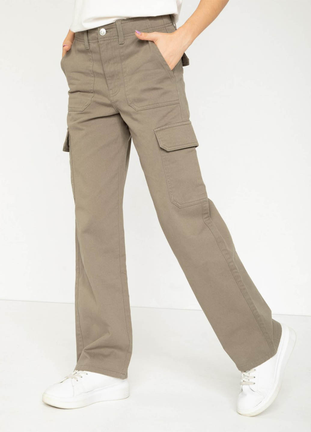 Светло-коричневые кэжуал демисезонные карго брюки Reporter Young