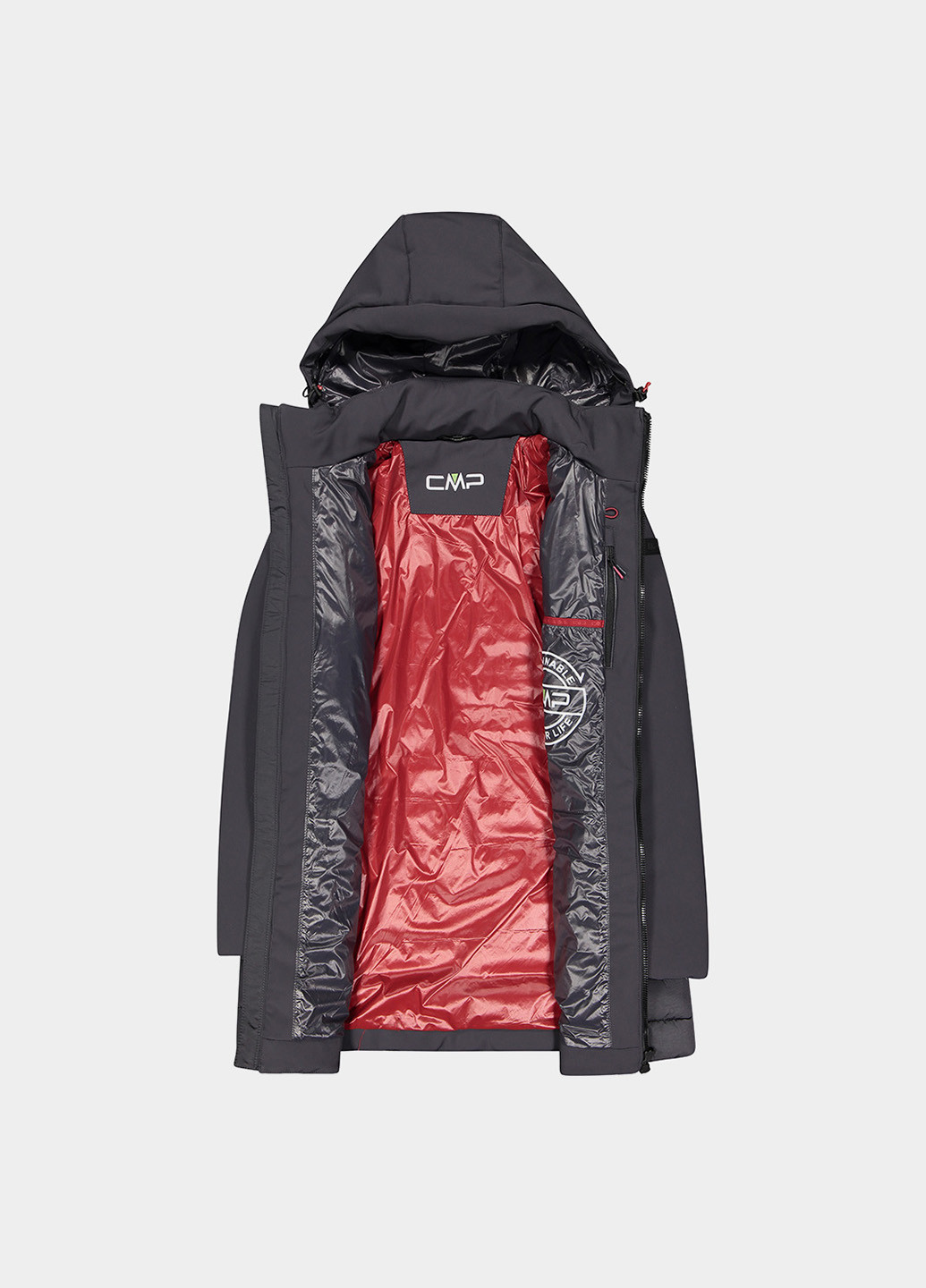 Темно-серая демисезонная куртка куртка-пальто CMP