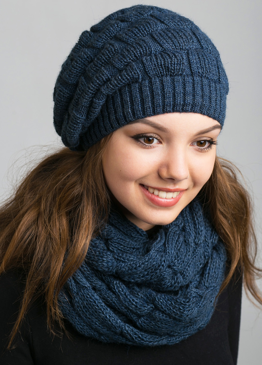 Синий зимний комплект (шапка, шарф) Triko Bakh