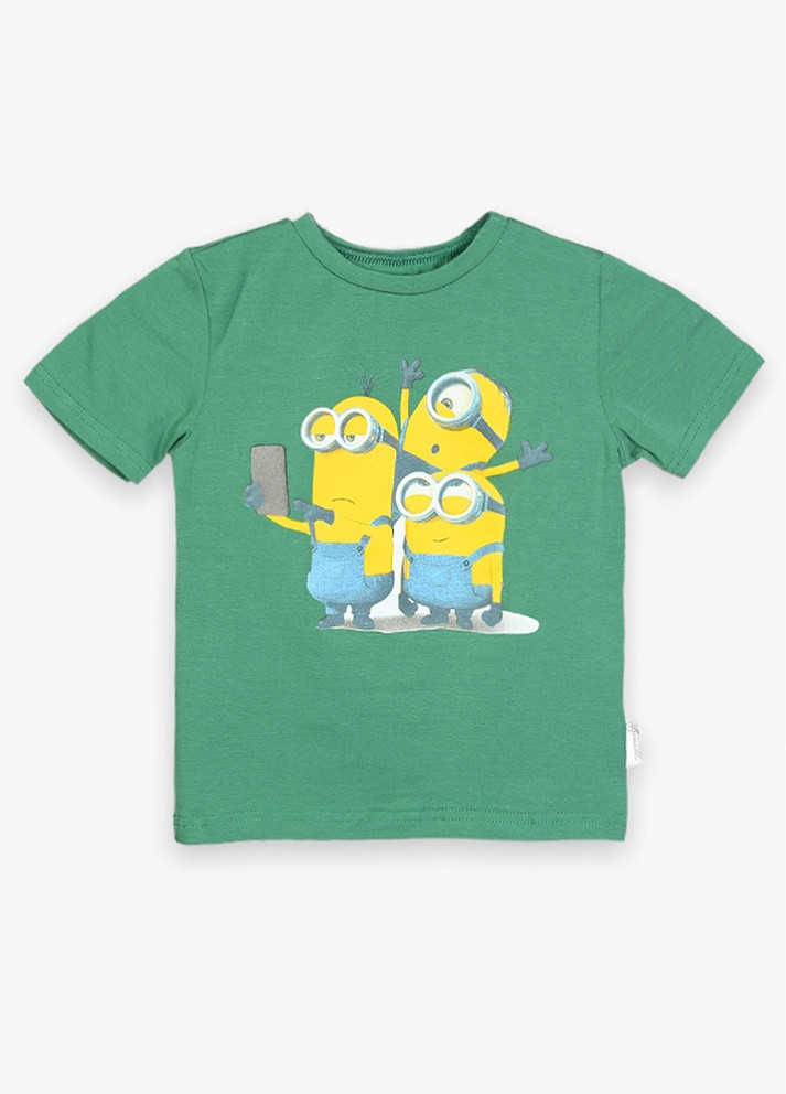 Зелена демісезонна футболка дитяча міньйони зелена Ромашка