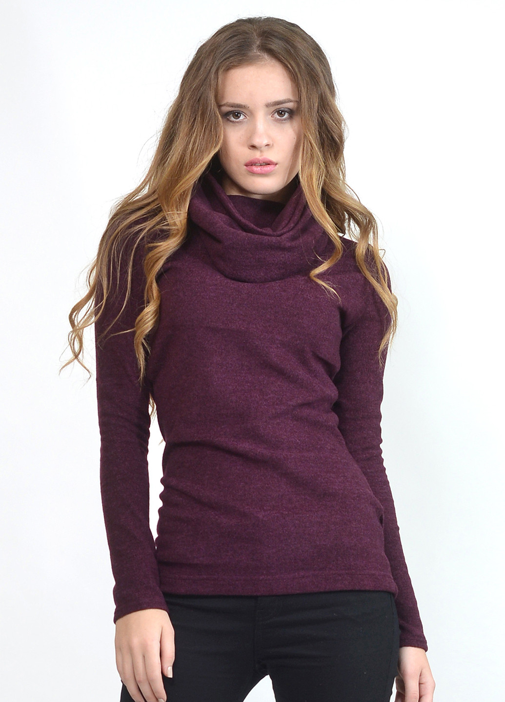 Фиолетовый демисезонный комплект (свитер, кардиган, шарф-снуд) Lada Lucci