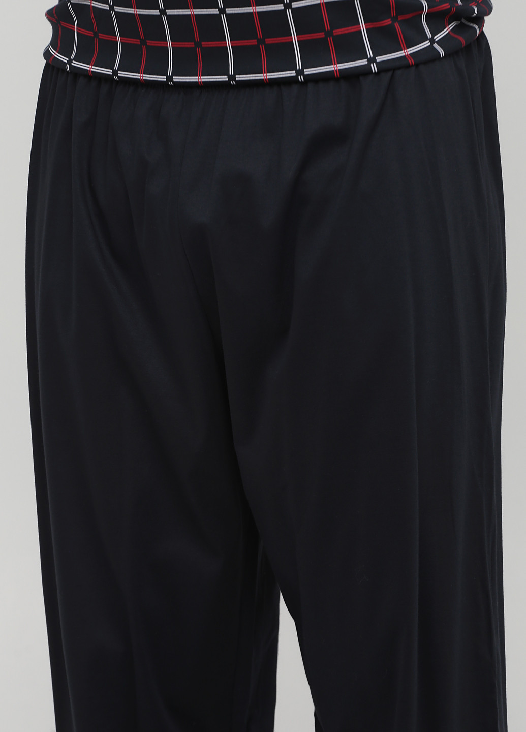Пижама (лонгслив, брюки) Calida лонгслив + брюки клетка графитовая домашняя трикотаж, хлопок