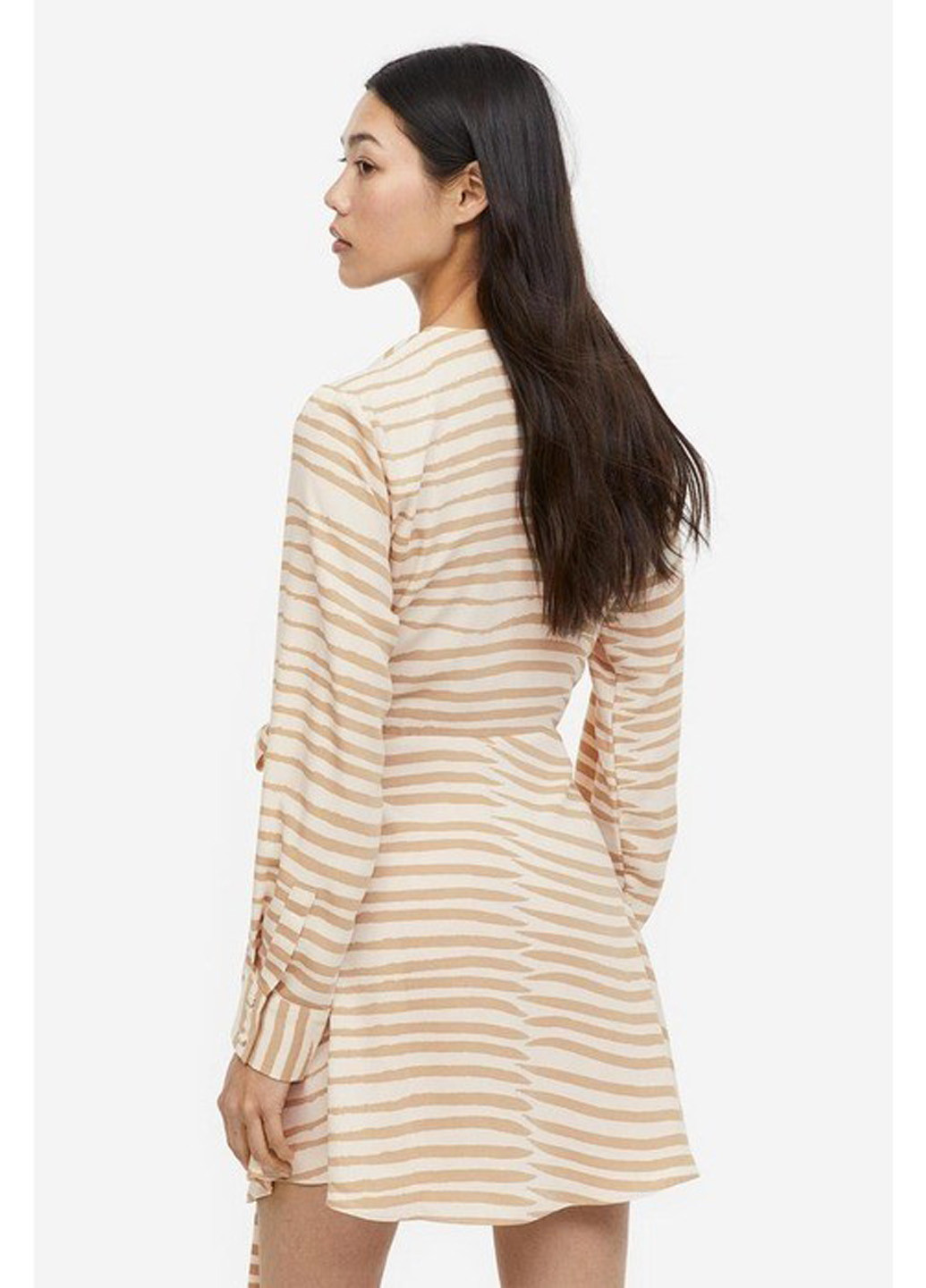 Бежева кежуал сукня на запах H&M з тваринним принтом