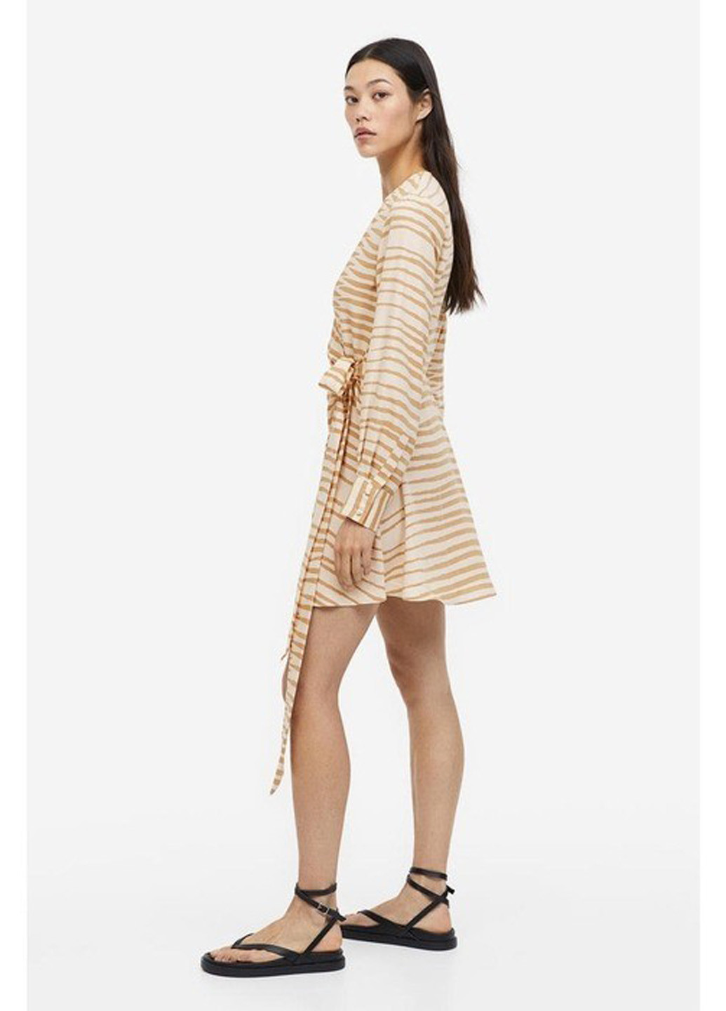 Бежева кежуал сукня на запах H&M з тваринним принтом