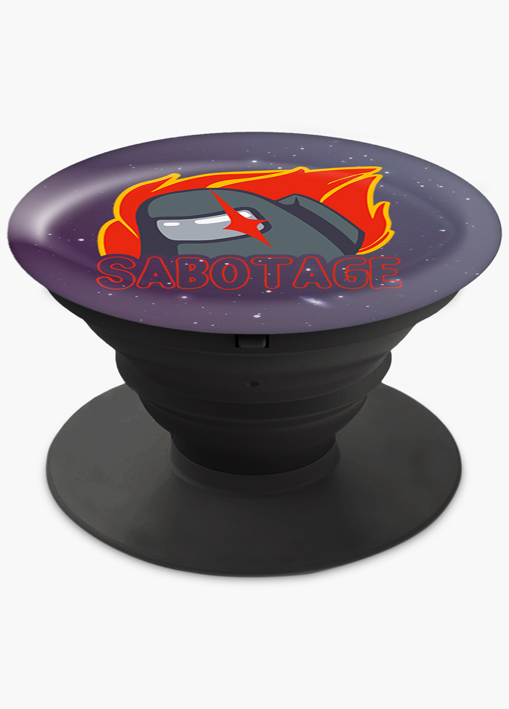 Попсокет (Popsockets) тримач для смартфону Амонг Ас (Sabotage Among Us) (8754-2426) Чорний MobiPrint (216836456)