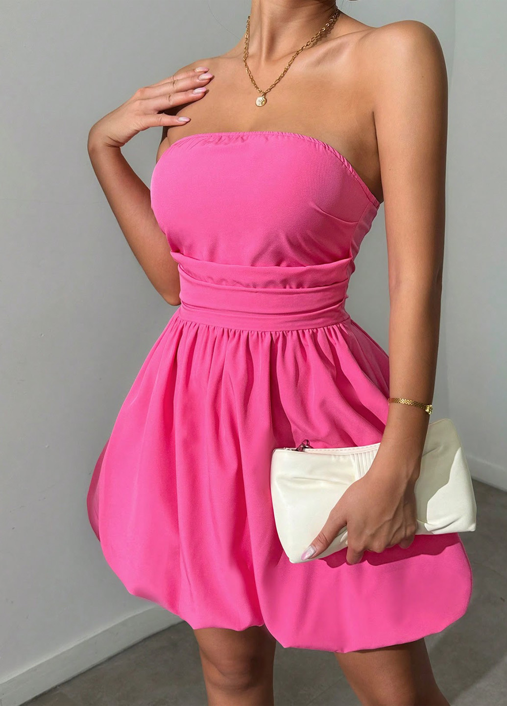 Розовое коктейльное, вечернее платье бандажное, бэби долл, с открытой спиной SHEIN однотонное