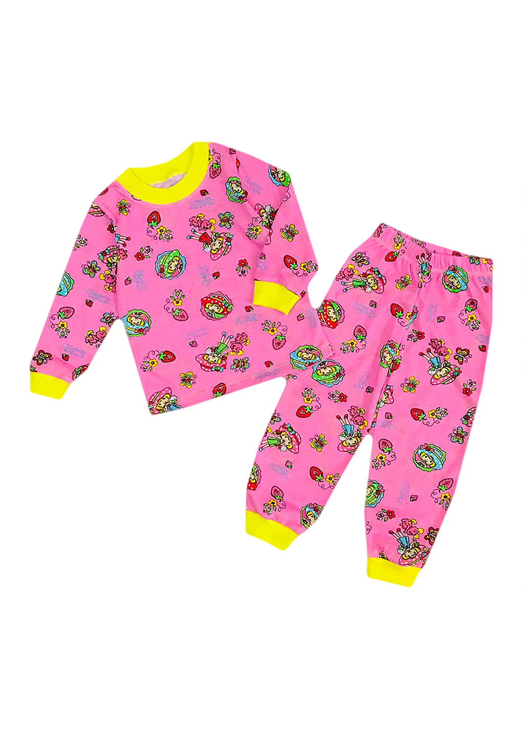 Розовая всесезон пижама (лонгслив, брюки) лонгслив + брюки AV Style