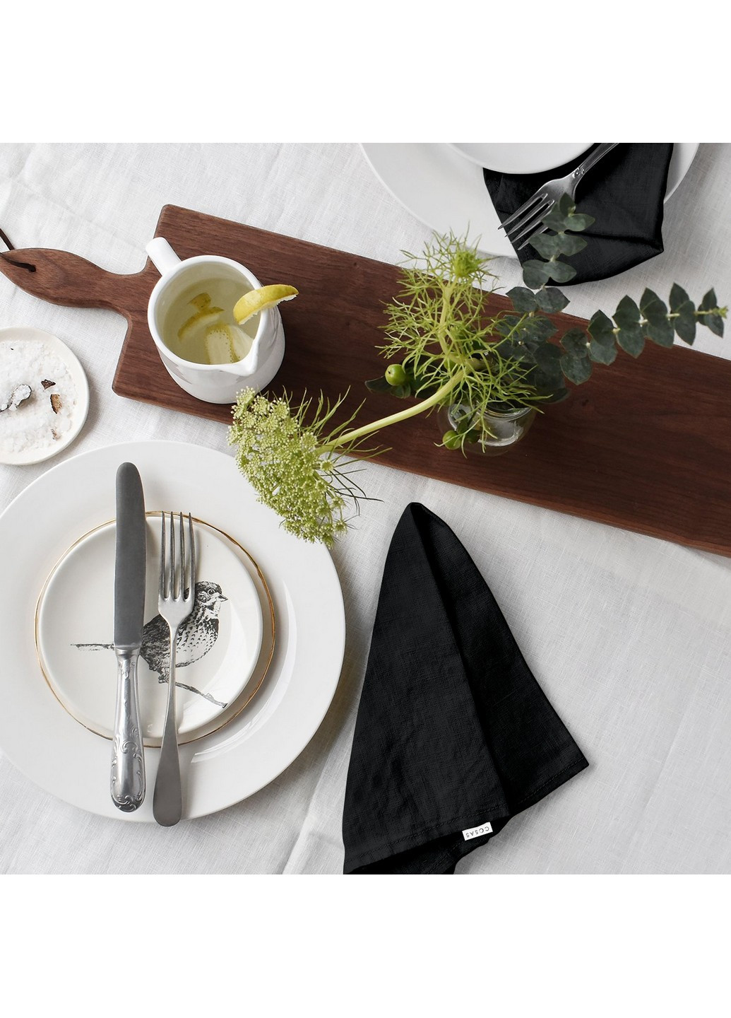 Набор из 4-х тканевых салфеток 35х35 Ranfors Black (4822052067352) Cosas (252409193)