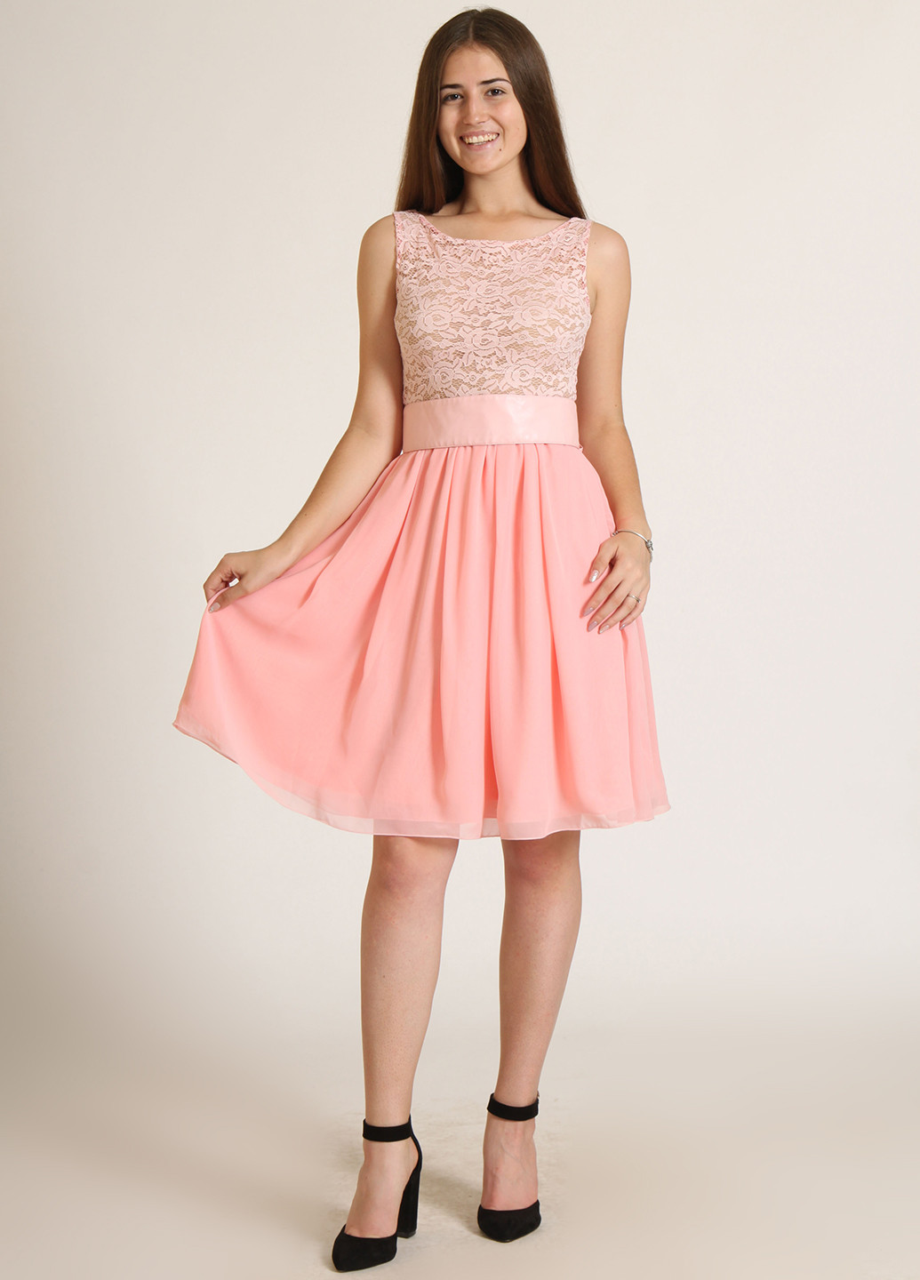 Розовое кэжуал платье а-силуэт Glem с цветочным принтом