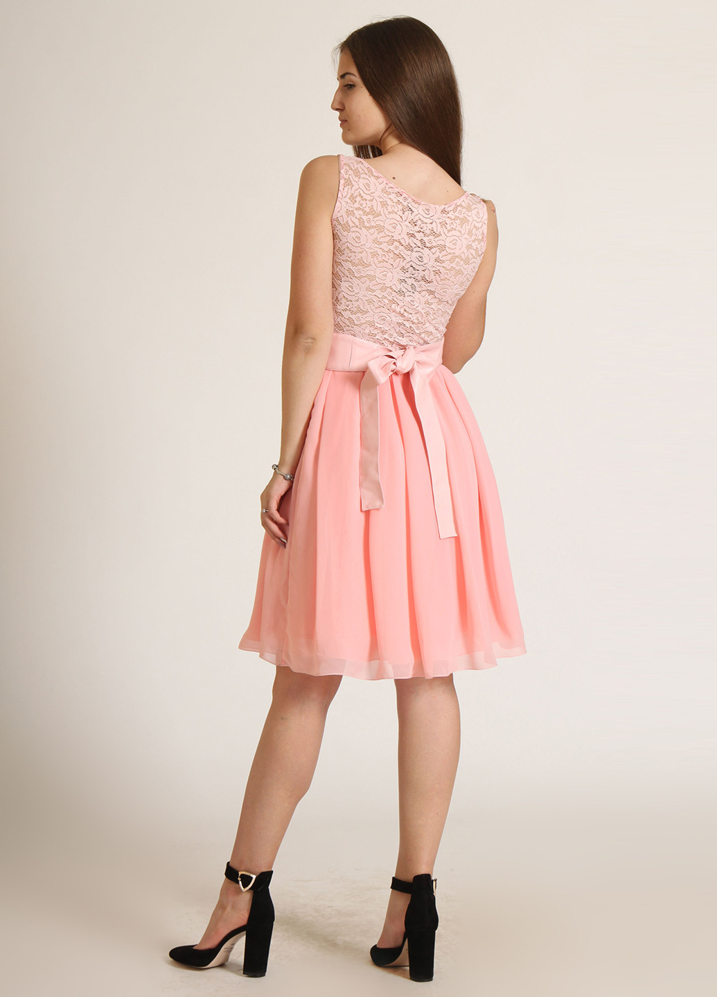 Розовое кэжуал платье а-силуэт Glem с цветочным принтом