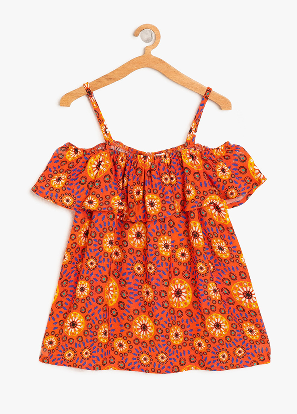 Блуза KOTON квіткова помаранчева кежуал віскоза