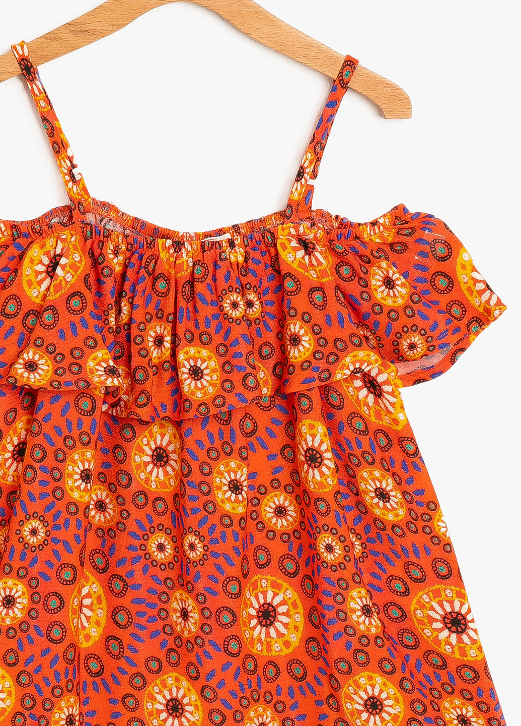 Оранжевая цветочной расцветки блузка KOTON летняя