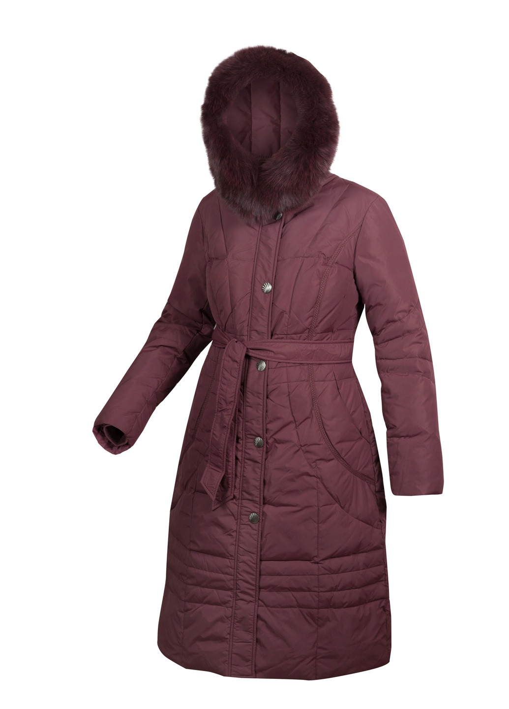 Вишневый зимний Пуховик City Classic