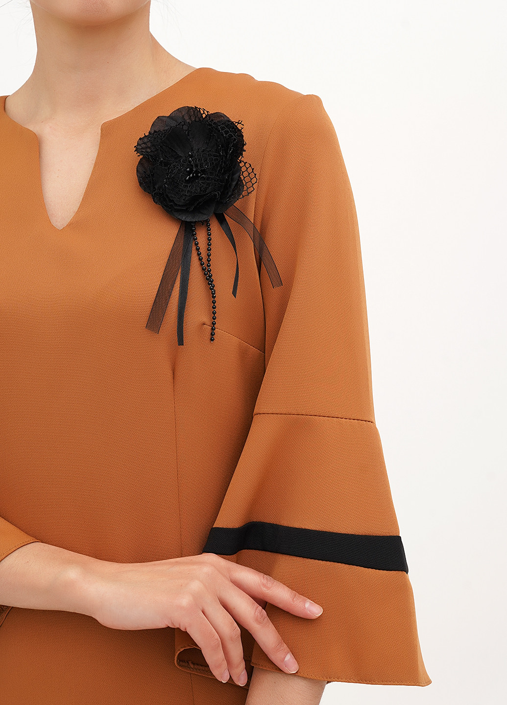 Коричневое кэжуал платье а-силуэт Vicolo однотонное