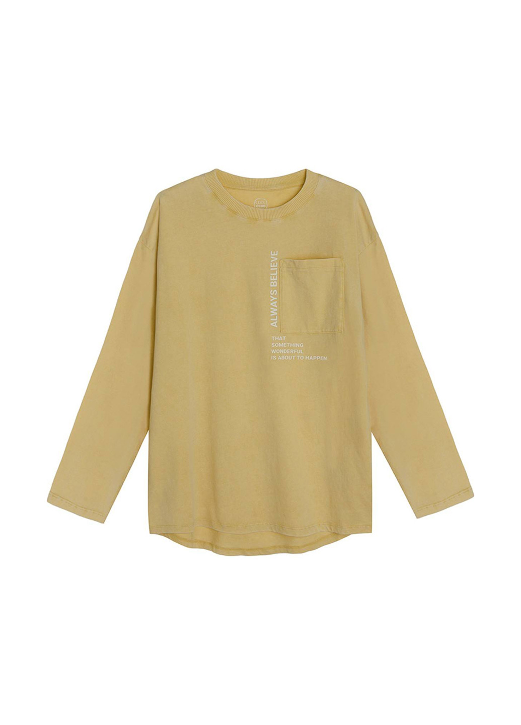 Желтый демисезонный кэжуал лонгслив Cool Club с надписями