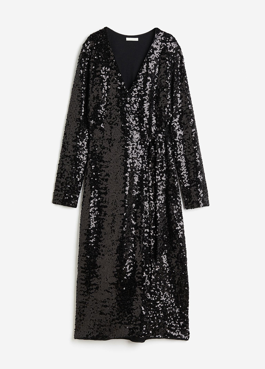 Черное коктейльное, праздничный платье на запах H&M однотонное